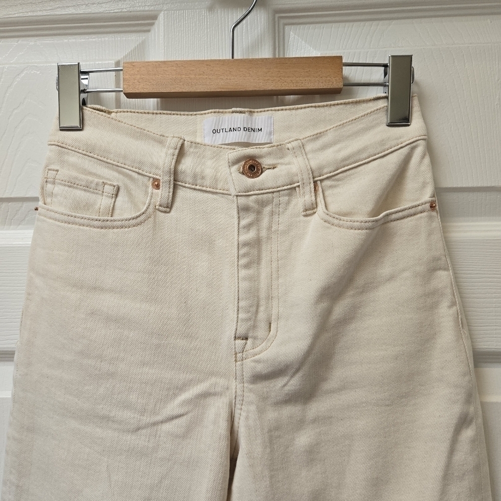 Outland Denim Lucy Relaxed Skinny High Rise Jean Ecru - Picture 3 of 10